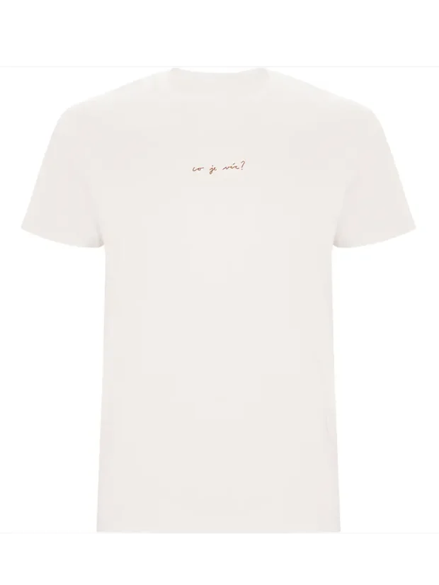 Unisex tričko „Co je víc? – Stůl, prostřený stůl“ - Velikost: M, Barva: Cappuccino (132)