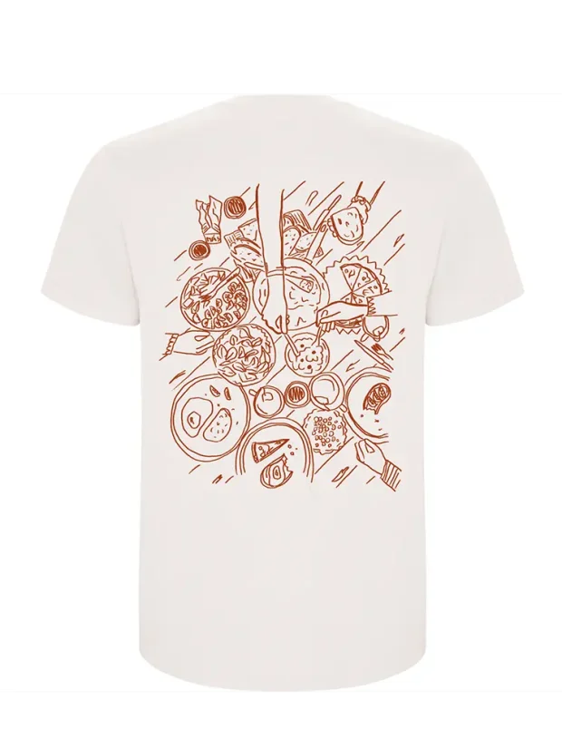 Unisex tričko „Co je víc? – Stůl, prostřený stůl“ - Velikost: S, Barva: Cappuccino (132)