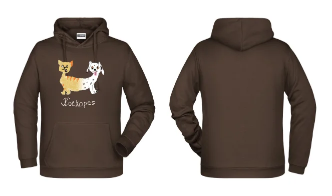 Pánská mikina IVSA Brno - Kočkopes - Velikost: M, Umístění: Přední strana, Barva: Wine