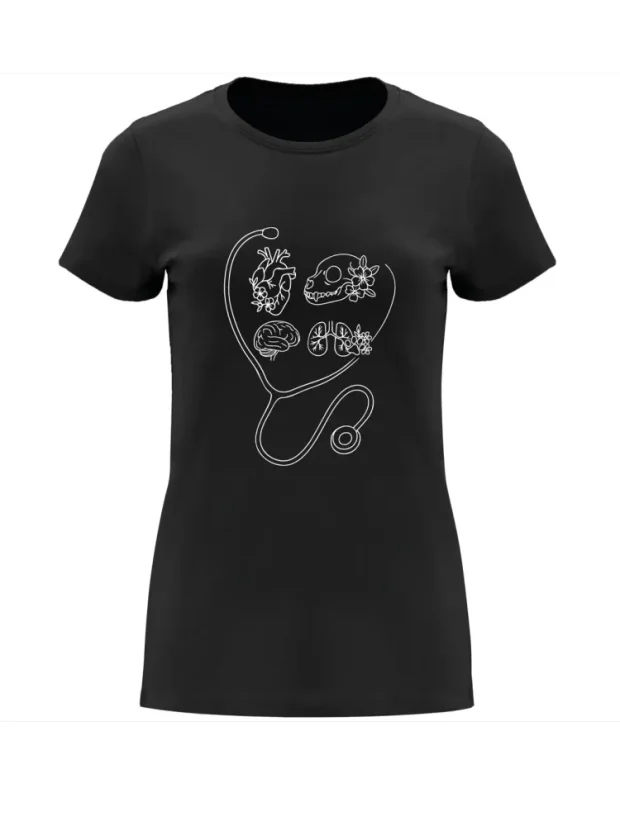 Dámské tričko - Heart of Healing - Velikost: L, Barva: Černá (02)