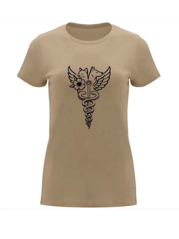 Dámské tričko - Veterinární symbol harmonie - Velikost: XL, Barva: Granátová (57)