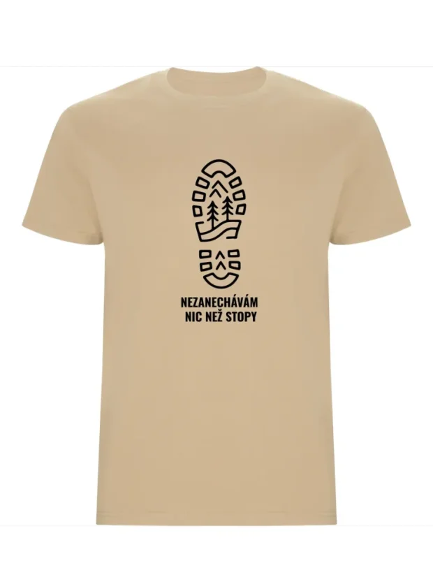 Pánské tričko - „Stopa“ - Velikost: M, Barva: Písková (07)