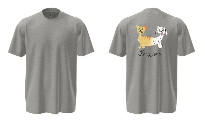 Unisex OVERSIZE tričko IVSA Brno - Kočkopes - Velikost: 3XL, Umístění: Přední strana, Barva: Stonewash denim