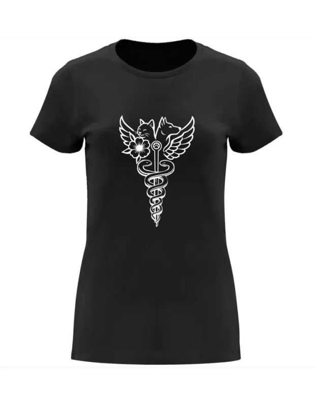 Dámské tričko - Veterinární symbol harmonie - Velikost: XL, Barva: Granátová (57)