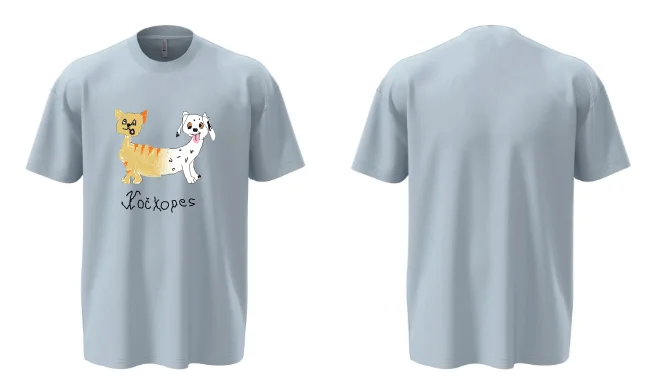 Unisex OVERSIZE tričko IVSA Brno - Kočkopes - Velikost: 3XL, Umístění: Přední strana, Barva: Stonewash denim