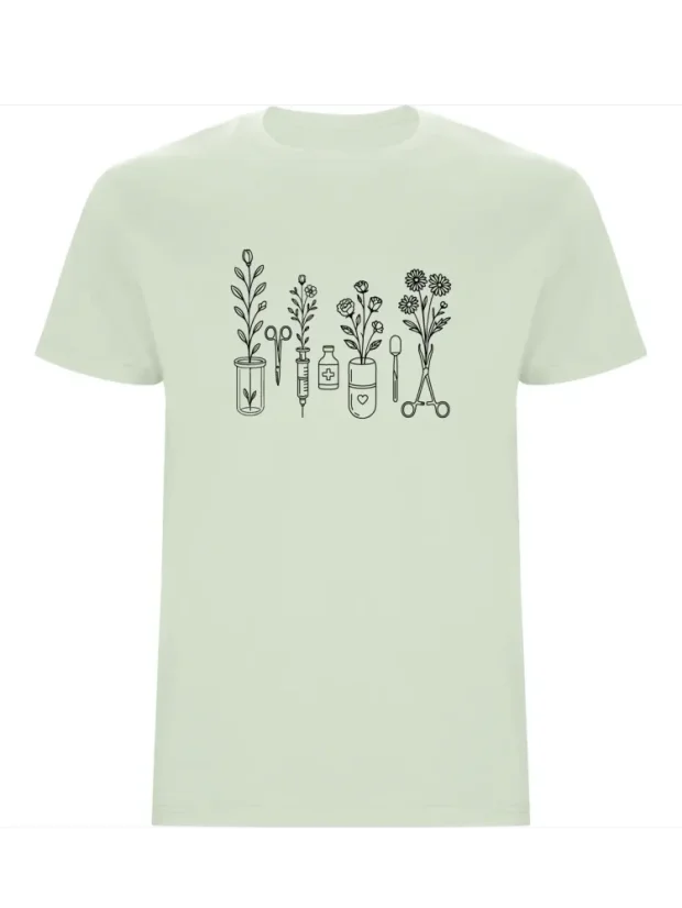 Pánské tričko - Květiny medicíny - Velikost: XL, Barva: Mátově zelená (264)